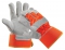 Zimní výstražné pracovní rukavice CURLEW WINTER, hovězí štípenka,oranžová